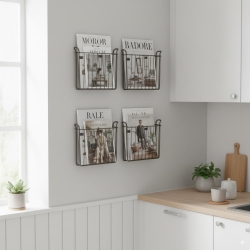 Magasinholdere til væg 4 stk. i bronze finish