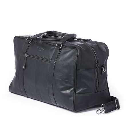 Rejsetaske i sort læder Corium i sort weekendtaske